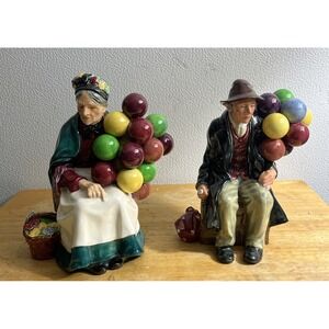 Set of 2‎ Vintage Royal Doulton Old Balloon Seller and the Balloon Man Figurine